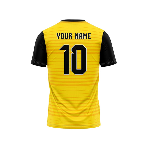 Yellow Black Stripes Custom Football Jersey Design - The Sport Stuff