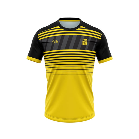 Yellow Black Stripes Custom Football Jersey Design - The Sport Stuff