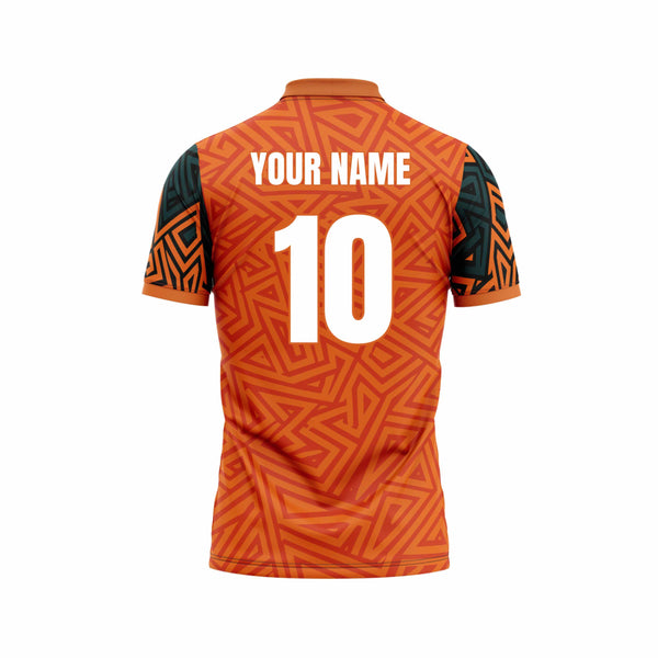Orange Maze Custom Cricket Jersey Back Design - The Sport Stuff