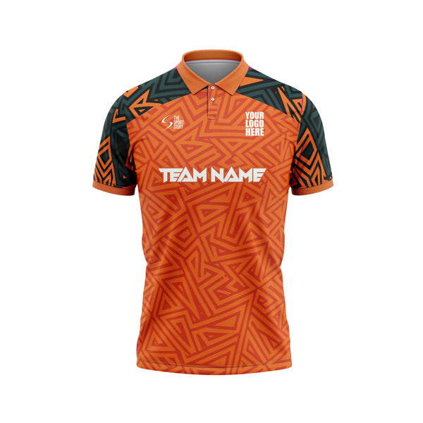 Orange Maze Custom Cricket Jersey Front Design - The Sport Stuff