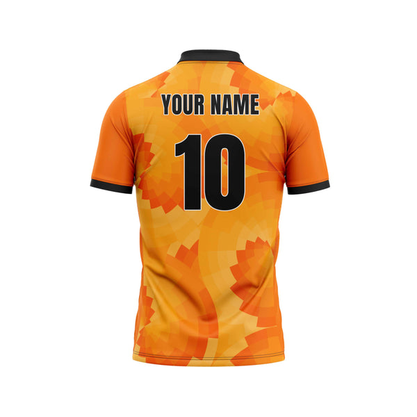 Orange Orbit Custom Cricket Jersey Back Design - The Sport Stuff
