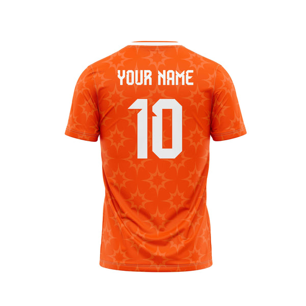 Orange Spark Football Custom Jersey Back Design - The Sport Stuff