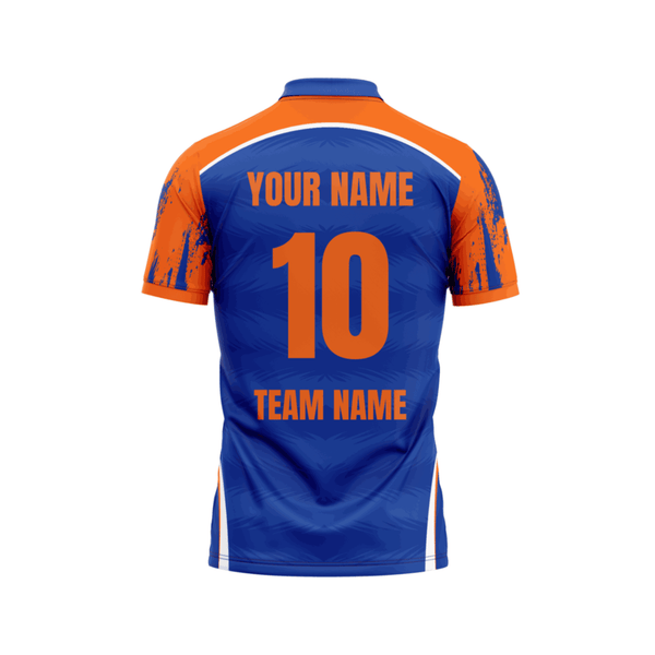Orange Storm Cricket Custom Jersey Back Design - The Sport Stuff