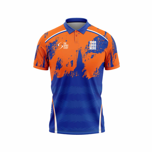 Orange Storm Cricket Custom Jersey Front Design - The Sport Stuff