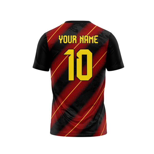 Red Circuit Football Custom Jersey Back Design - The Sport Stuff