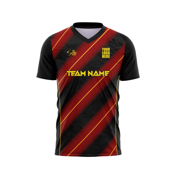 Red Circuit Football Custom Jersey Front Design - The Sport Stuff