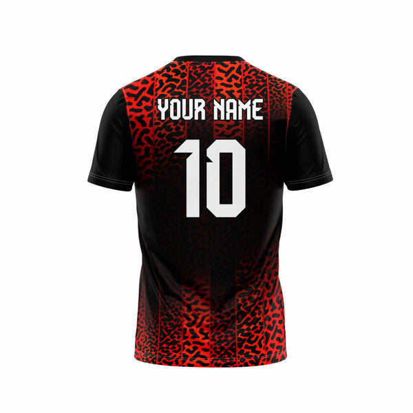 Red Leopard Football Custom Jersey Back Design - The Sport Stuff