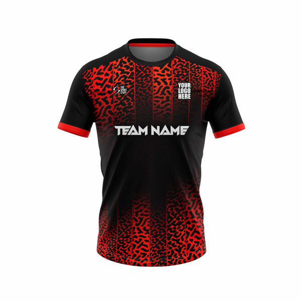 Red Leopard Football Custom Jersey Front Design - The Sport Stuff