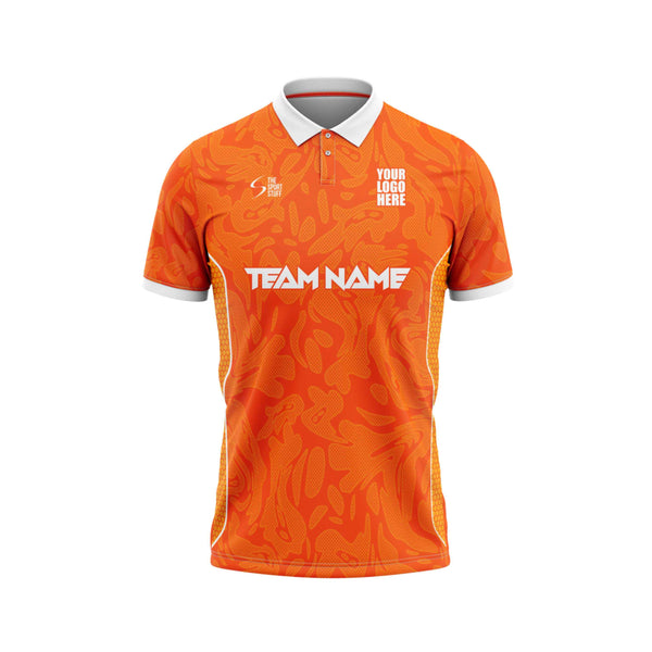 Tangerine Torque Cricket Custom Jersey Front Design - The Sport Stuff