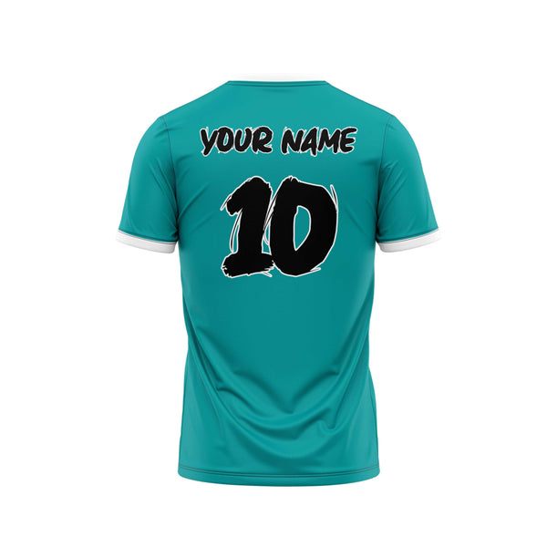 Teal Edge Custom Football Jersey Back Design - The Sport Stuff