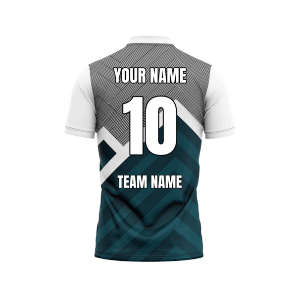 Teal Velocity Cricket Custom Jersey Back Design - The Sport Stuff