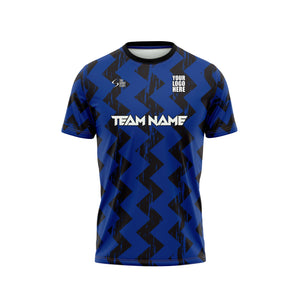 Blue Black Zig Zag Football Custom Jersey - The Sport Stuff