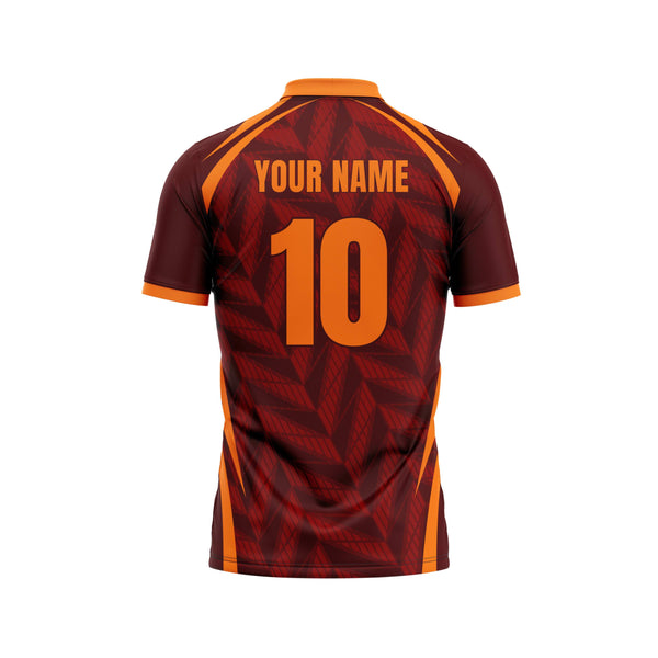 Chocolate Orange Cricket Custom Jersey Back - The Sport Stuff