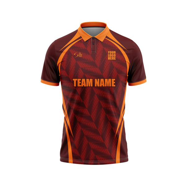 Chocolate Orange Cricket Custom Jersey Front - The Sport Stuff