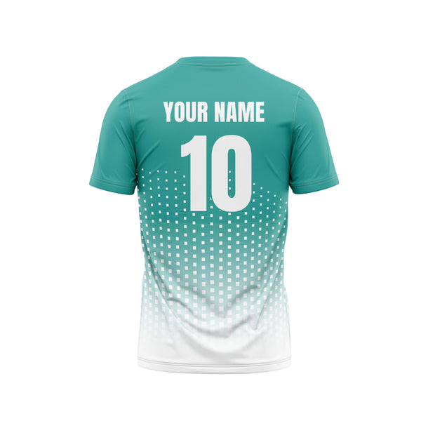 Cyan Square Football Custom Jersey Back - The Sport Stuff