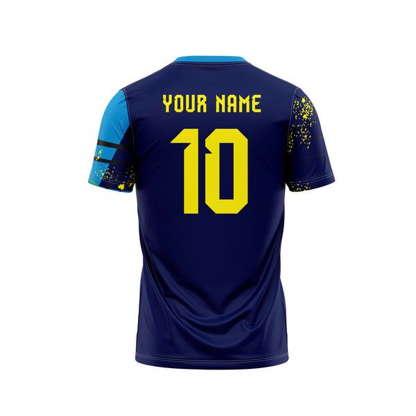 Dayflower Blue Football Custom Jersey Back - The Sport Stuff