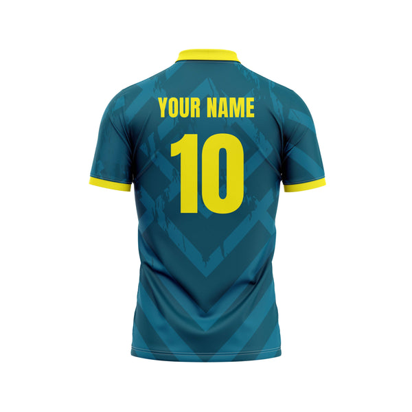 Peacock Yellow Cricket Custom Jersey Back - The Sport Stuff