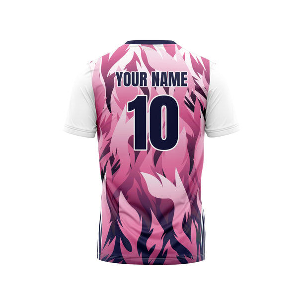 Pink Flames Football Custom Jersey Back - TheSportStuff