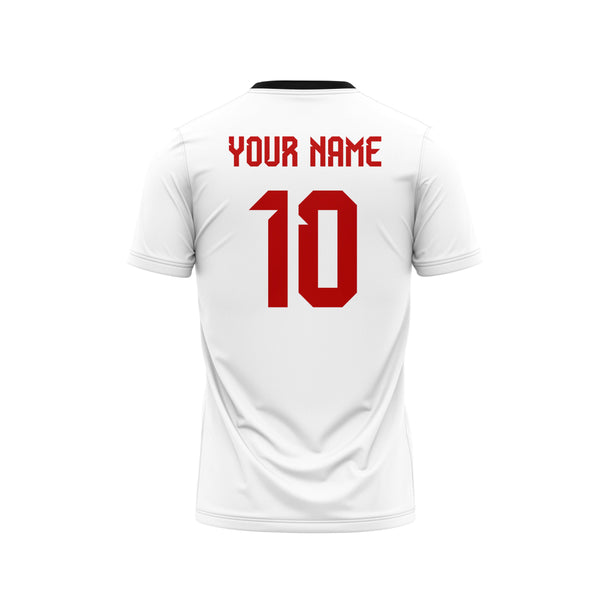 Red Track Football Custom Jersey Back - TheSportStuff