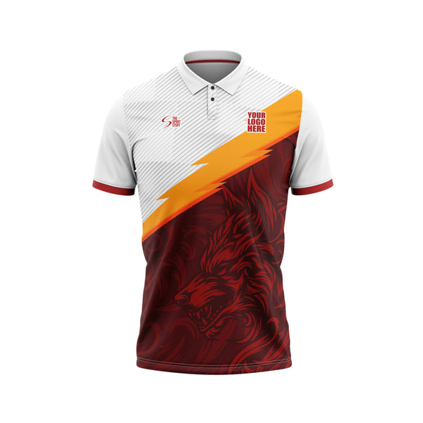 Red Wolf Cricket Custom Jersey Front - The Sport Stuff