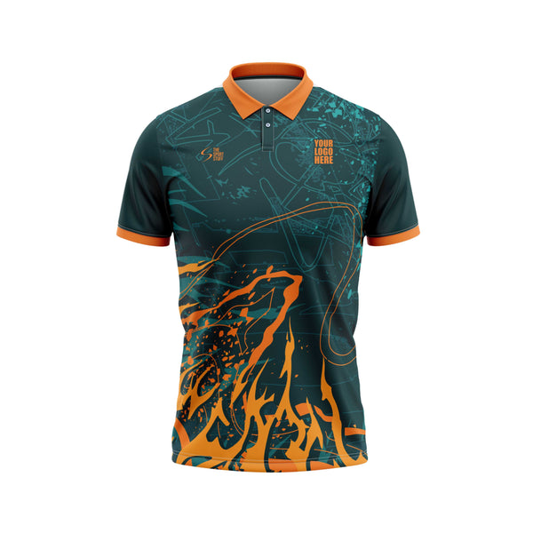 Saffron Cyan Cricket Custom Jersey - The Sport Stuff