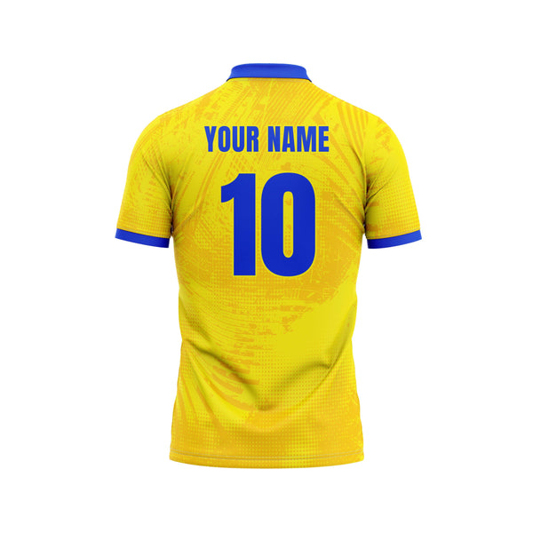 Yellow Blossom Cricket Custom Jersey Back - The Sport Stuff