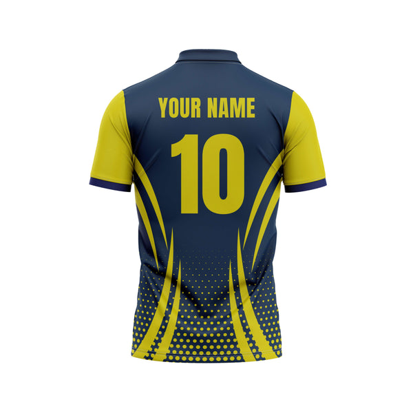 Yellow Bubbles Cricket Custom Jersey Back - The Sport Stuff