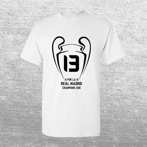 Real Madrid Champions 13 Football T Shirt Color White