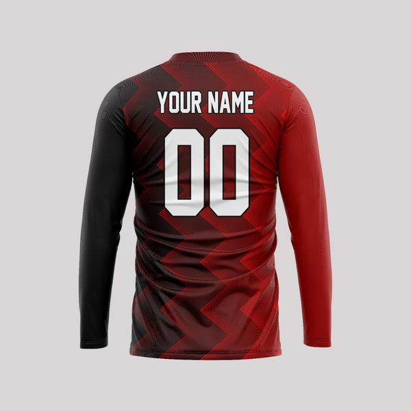 Black and Red Gradient Customized Football Team Jersey Design - TheSportStuff