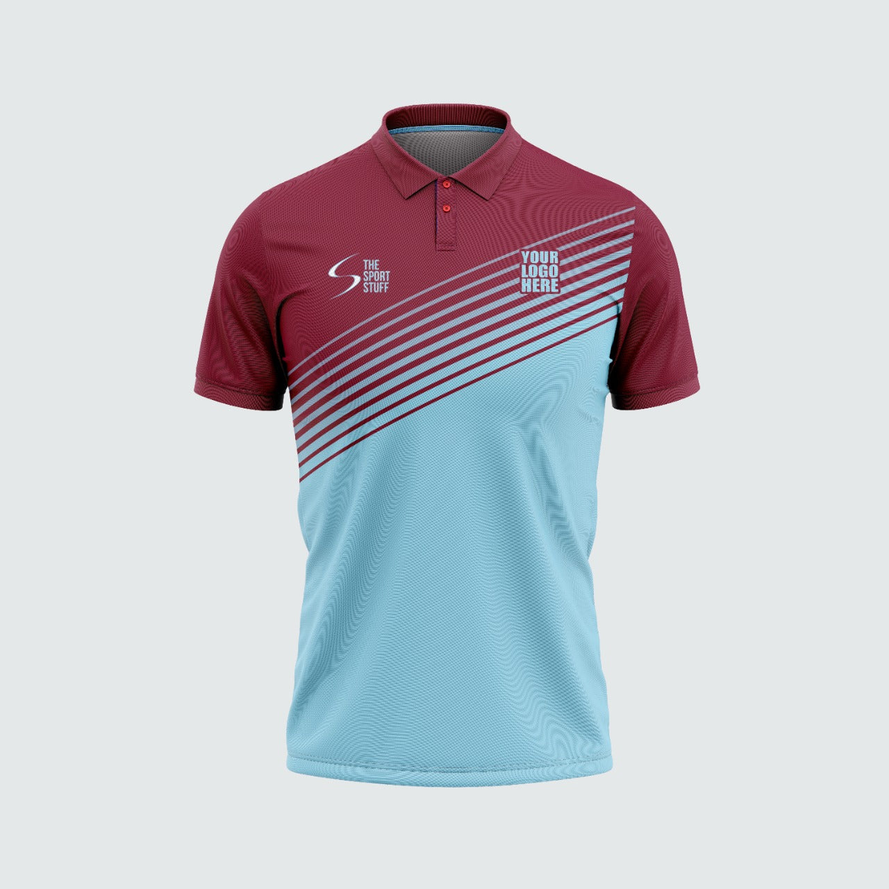 Claret And Blue Customized Cricket Team Jersey Design - TheSportStuff
