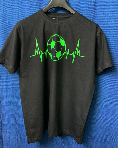 Football Heart Beat Cotton T Shirt