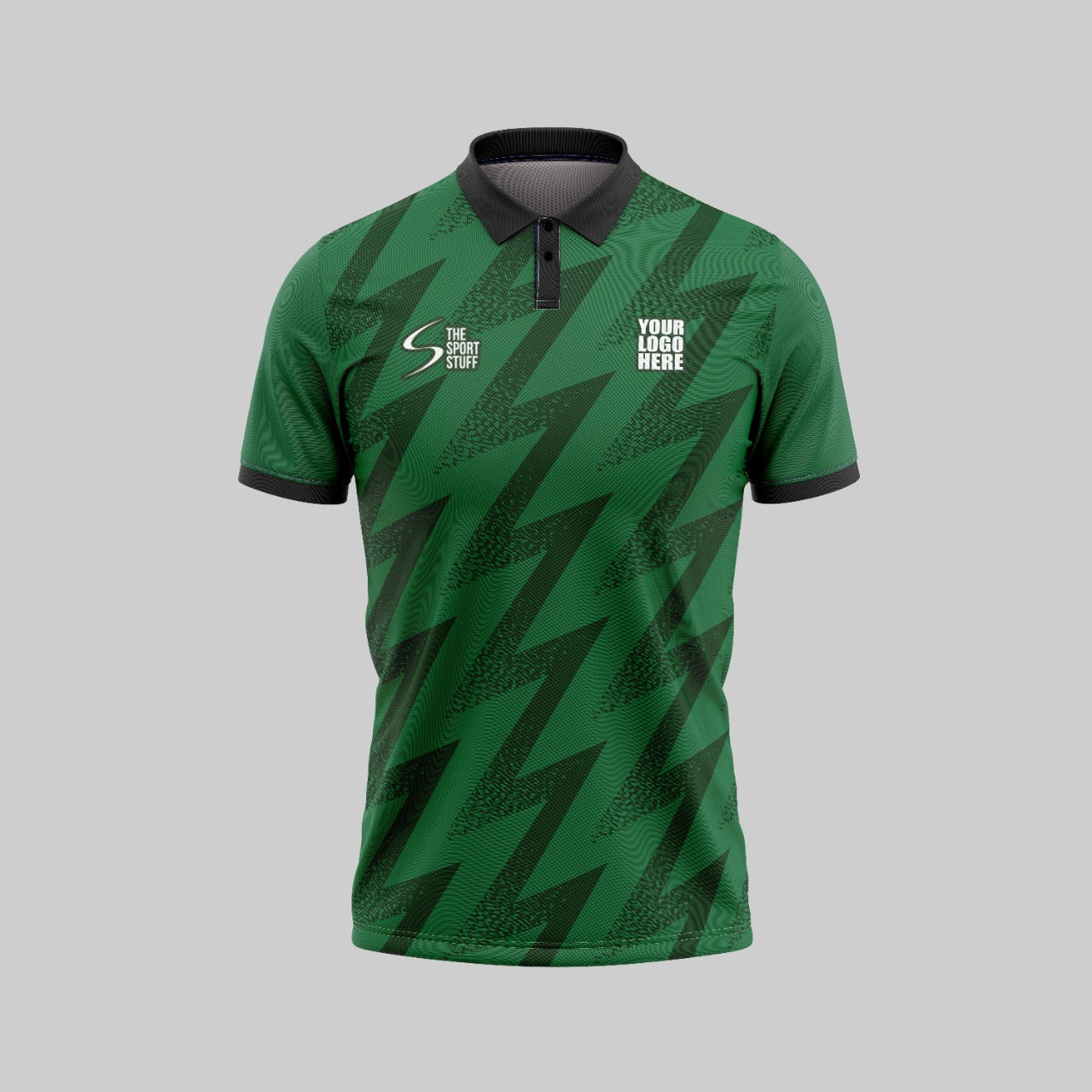 Green Zig Zag Customized Cricket Team Jersey Design - TheSportStuff