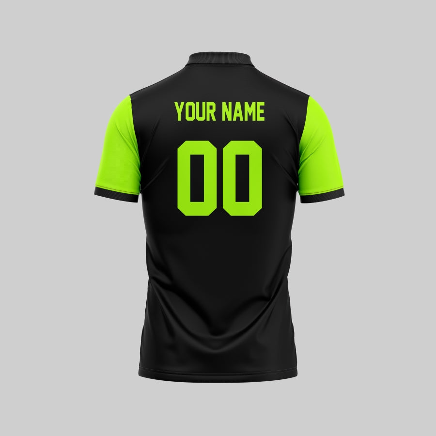 Fluorescent Black Design Customized Cricket Jersey Customized