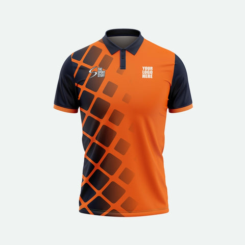 Orange Tile Customized Cricket Team Jersey Front Design - TheSportStuff