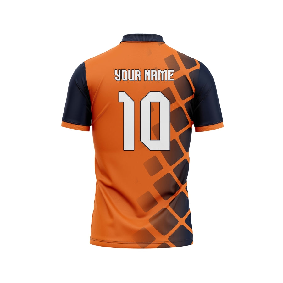 Uniform Orange And Black Cricket Jersey Orange Tile Customized
