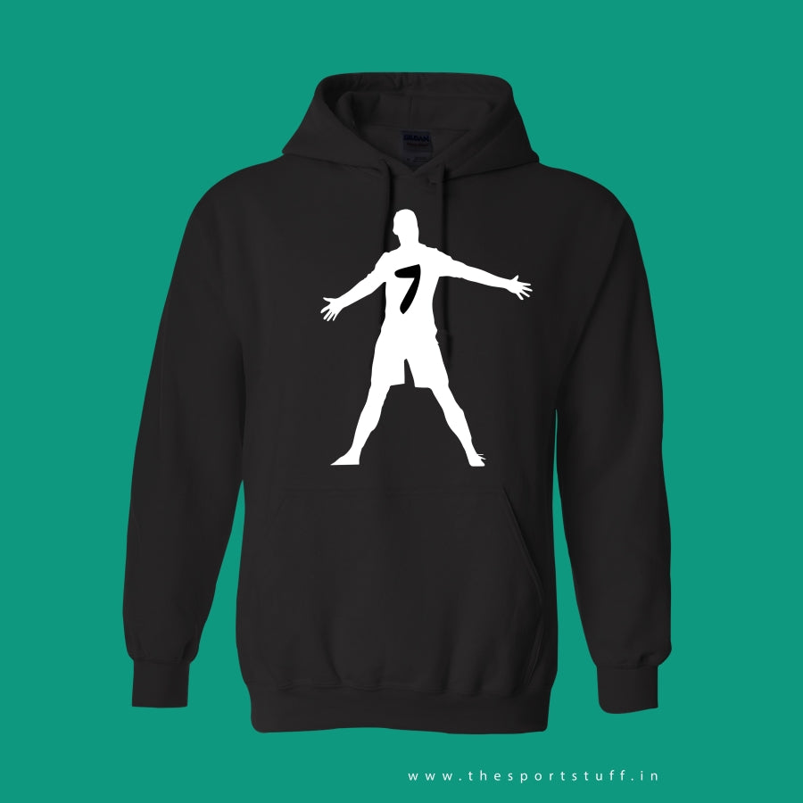 CR7 Celebration Black Hoodie - Football Hoodie