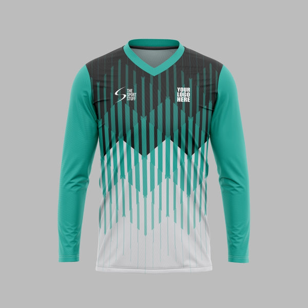 Aqua Stripes Customized Football Jersey - TheSportStuff