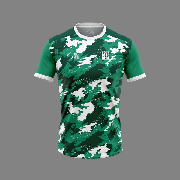 Green Camo Customized Football Jersey - TheSportStuff