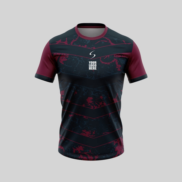 Aqua Maroon Customized Football Jersey - TheSportStuff