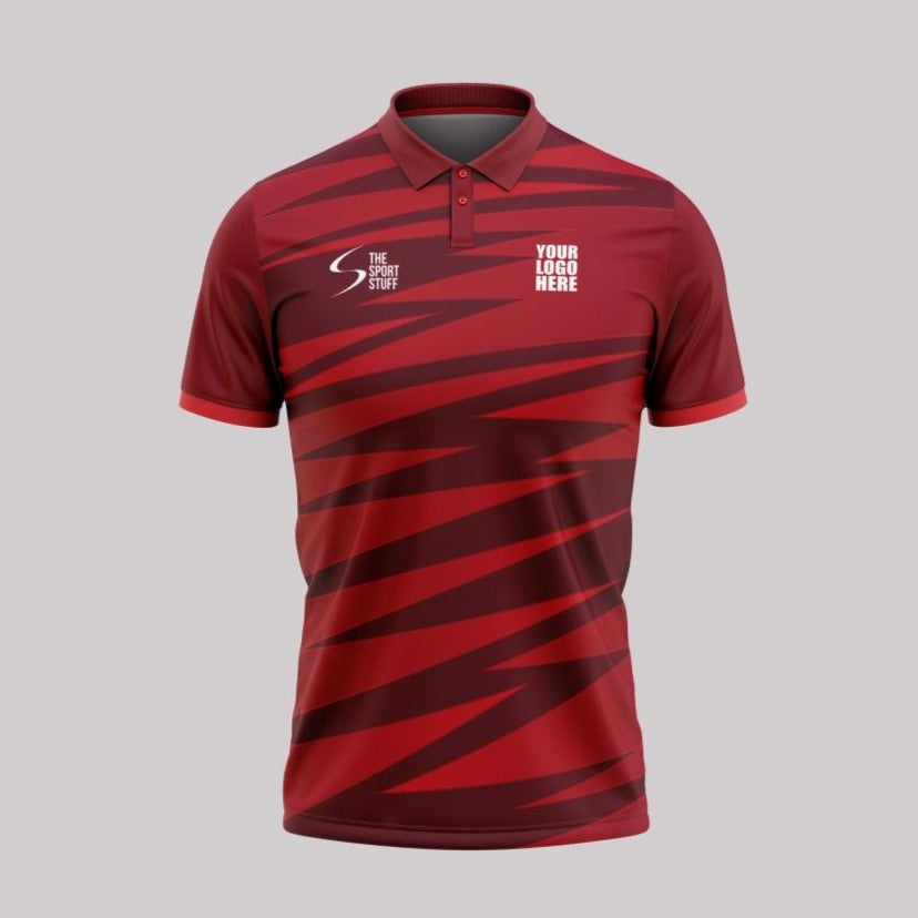 Red Zig Zag Customized Cricket Jersey - TheSportStuff