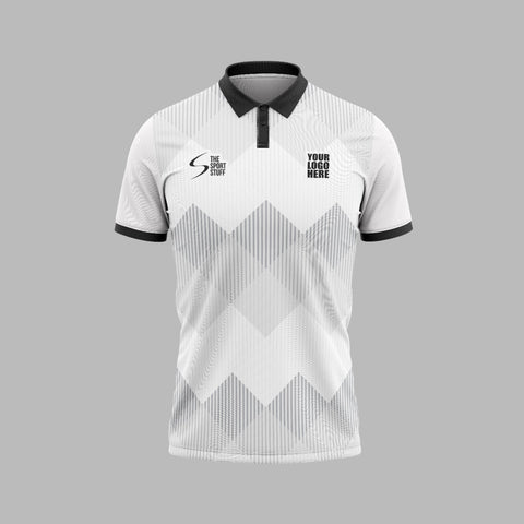 Quadra White Customized Cricket Team Jersey Design - TheSportStuff