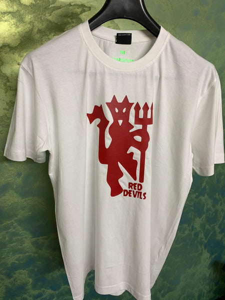 Red Devils United White Cotton T Shirt