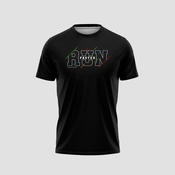 Run Dri Fit Black Running T-Shirt - TheSportStuff