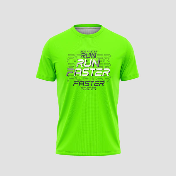 Run Faster Printed Fluorescent Running T-Shirt - TheSportStuff