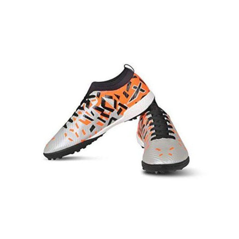 Vector-X Flame Indoor Football Shoes For Men (Silver-Orange) - TheSportStuff