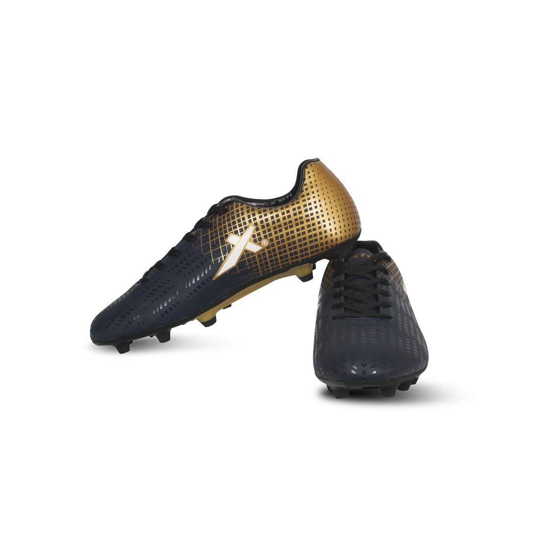Vector-X Ozone Football Shoes For Men (NavyBlue-Gold) - TheSportStuff