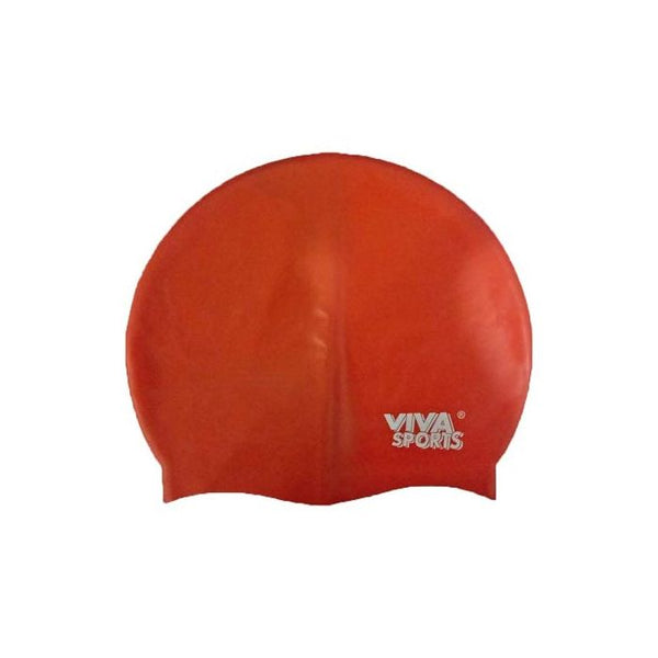 Viva Sports Pure Silicon Swimming Cap with Zip Pouch Red