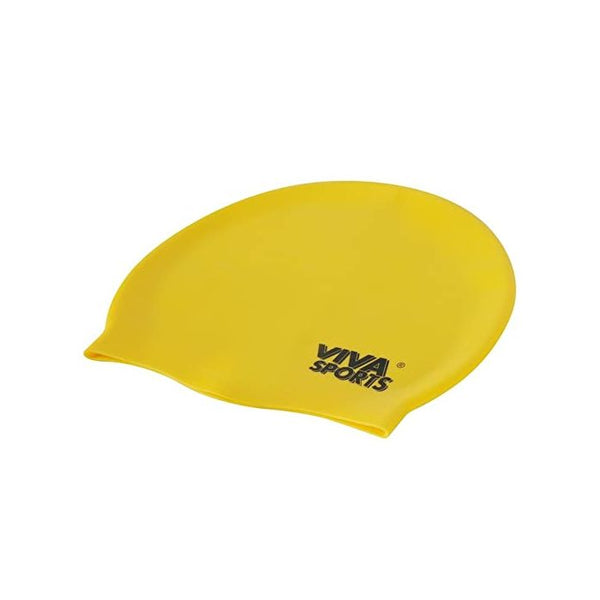 Viva Sports Pure Silicon Swimming Cap with Zip Pouch Yellow
