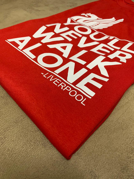 You'll Never Walk Alone Design Red Cotton T Shirt