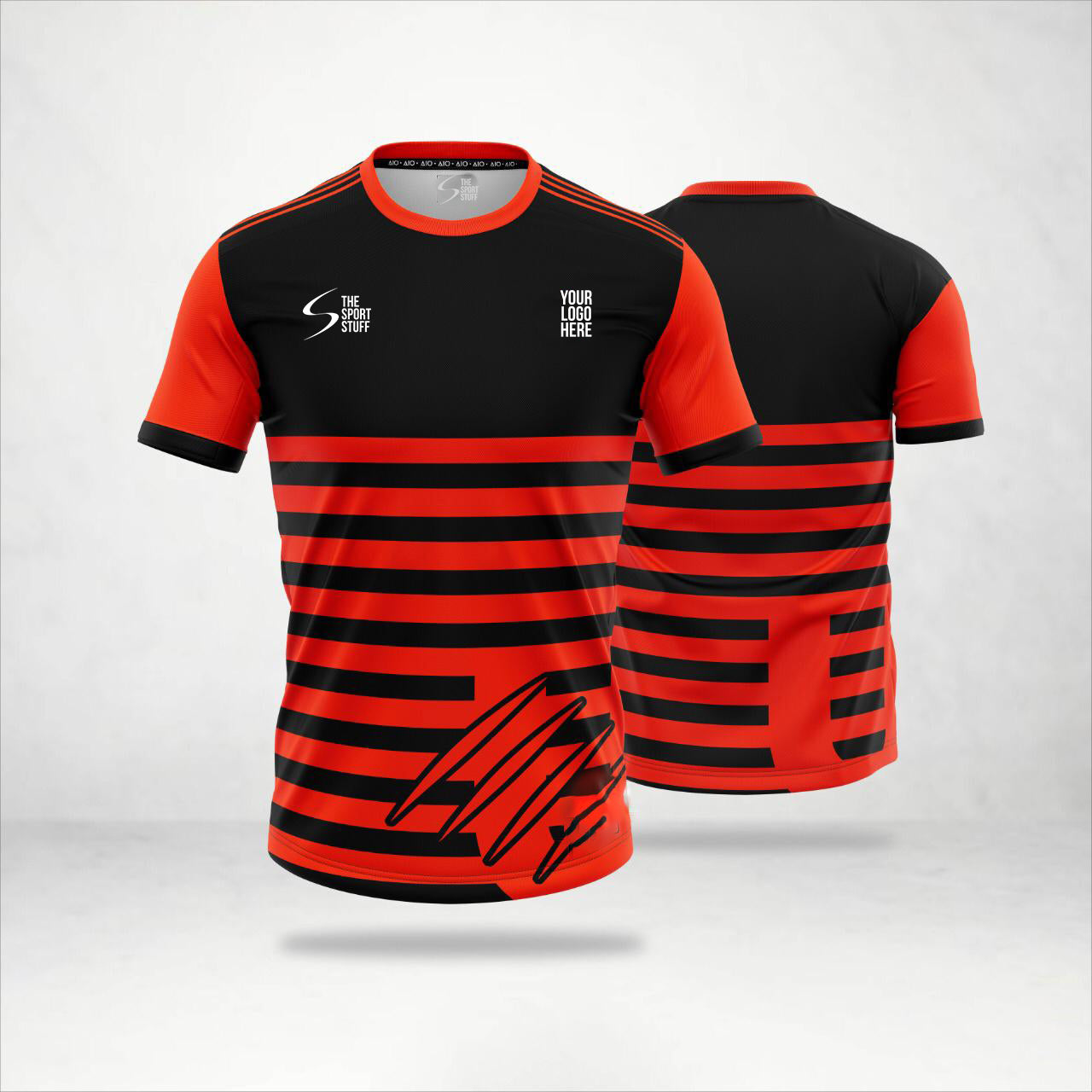 Orange Black Customized Kabaddi Jersey - TheSportStuff